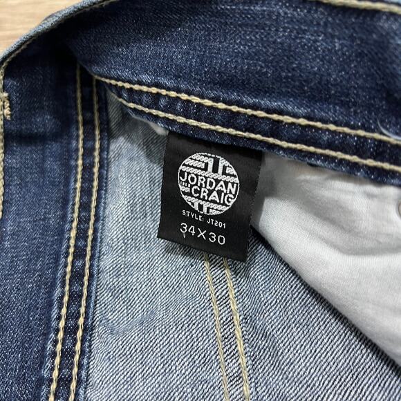 Jordan Craig Men's Slim Tapered Blue Jeans Size W34 L30 - Picture 8 of 10